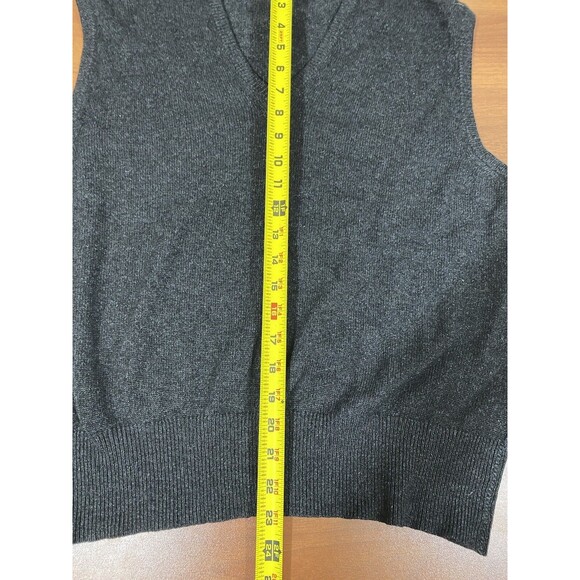 Vintage Gimbels Sweater Vest Men’s Size L 100% Cashmere Charcoal Gray Scotland - Picture 5 of 7